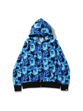 A Bathing Ape Flame Hoodie Blue