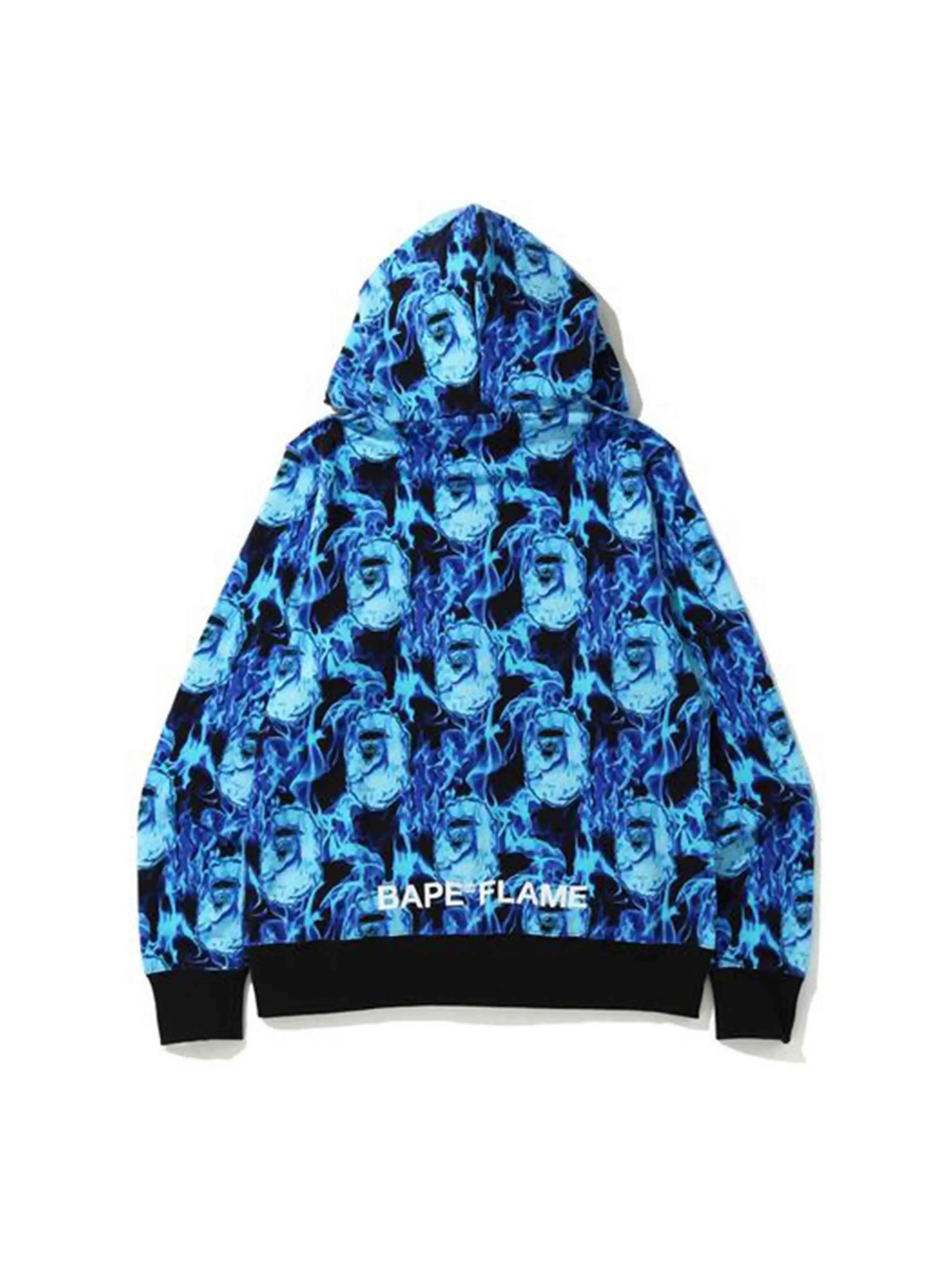 A Bathing Ape Flame Hoodie Blue