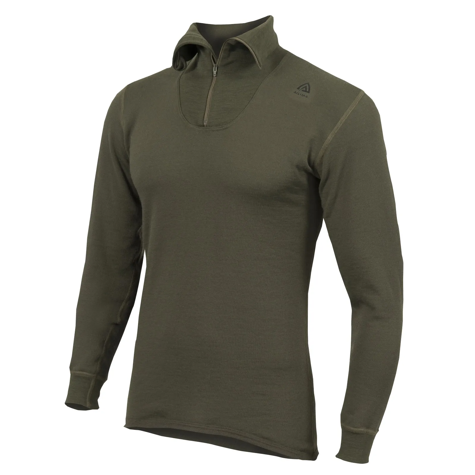 Aclima Men&#x27;s HotWool Polo with Zip Olive Night | Buy Aclima Men&#x27;s HotWool Polo with Zip Olive Night here | Outnorth