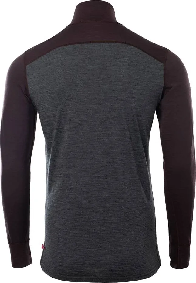 Aclima Men&#x27;s LightWool 180 Polo with Zip Chocolate Plum/Marengo | Buy Aclima Men&#x27;s LightWool 180 Polo with Zip Chocolate Plum/Marengo here | Outnorth