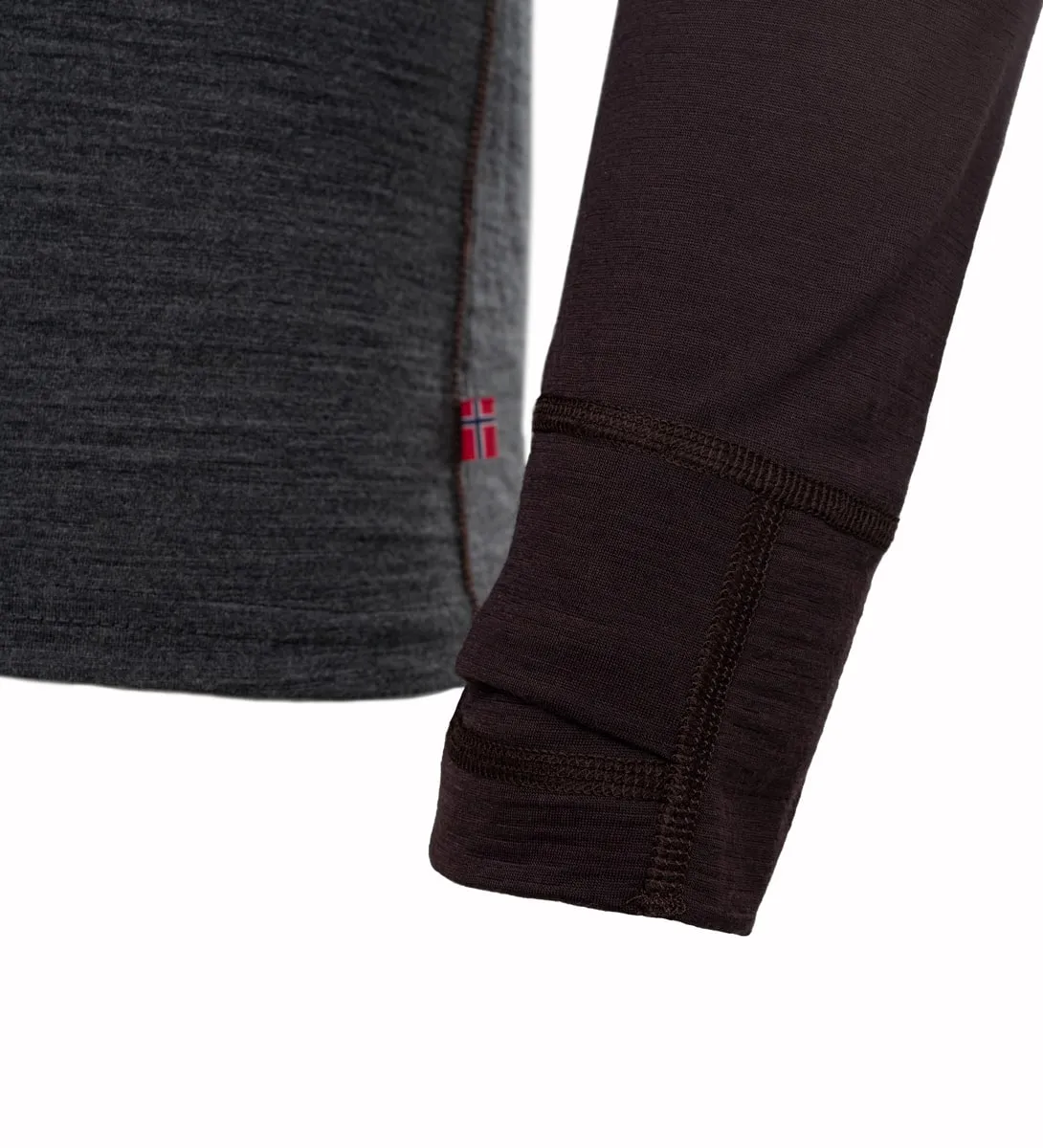 Aclima Men&#x27;s LightWool 180 Polo with Zip Chocolate Plum/Marengo | Buy Aclima Men&#x27;s LightWool 180 Polo with Zip Chocolate Plum/Marengo here | Outnorth