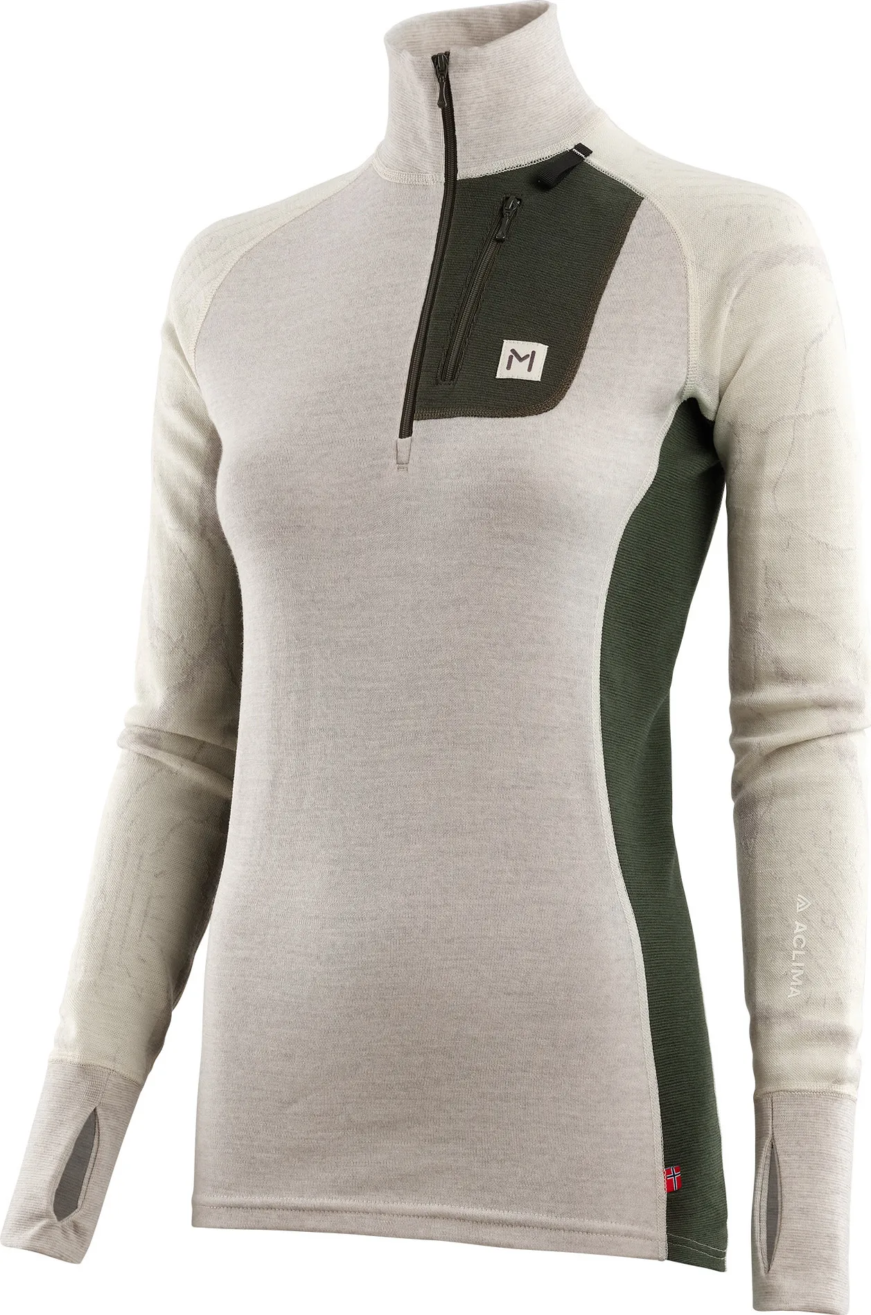 Aclima Women&#x27;s Lars Monsen Femunden Polo Beige Melange/Olive Night/Femunden Light | Buy Aclima Women&#x27;s Lars Monsen Femunden Polo Beige Melange/Olive Night/Femunden Light here | Outnorth