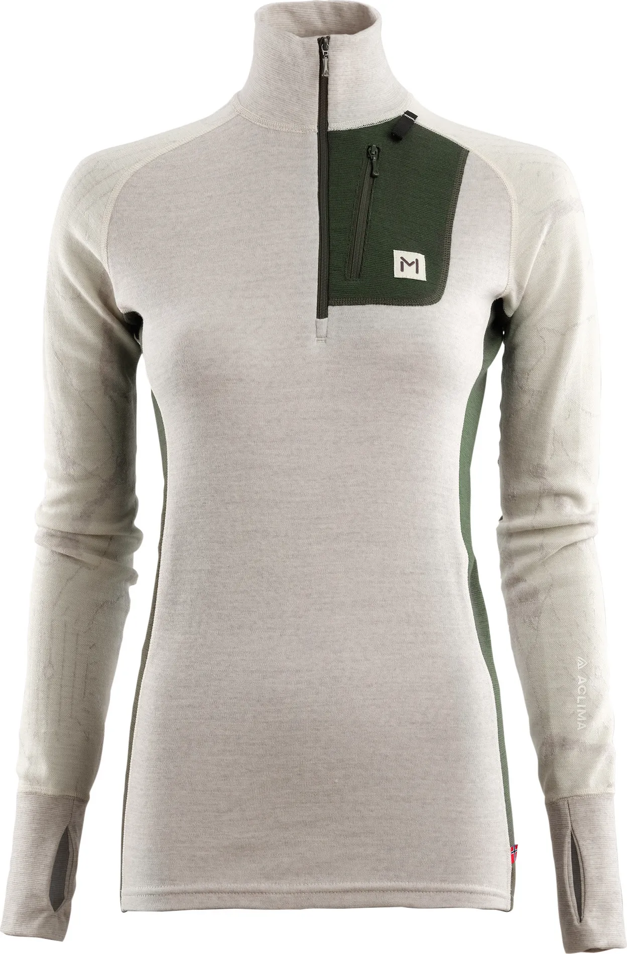 Aclima Women&#x27;s Lars Monsen Femunden Polo Beige Melange/Olive Night/Femunden Light | Buy Aclima Women&#x27;s Lars Monsen Femunden Polo Beige Melange/Olive Night/Femunden Light here | Outnorth