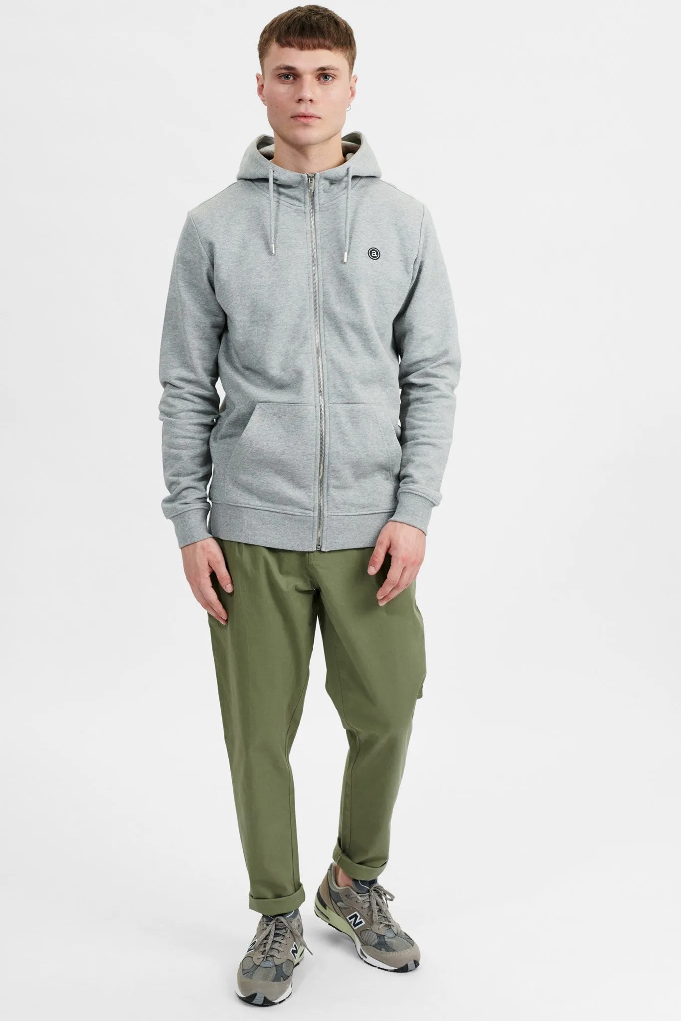 AKELLIOT NOOS ZIP HOODIE - Light grey mel