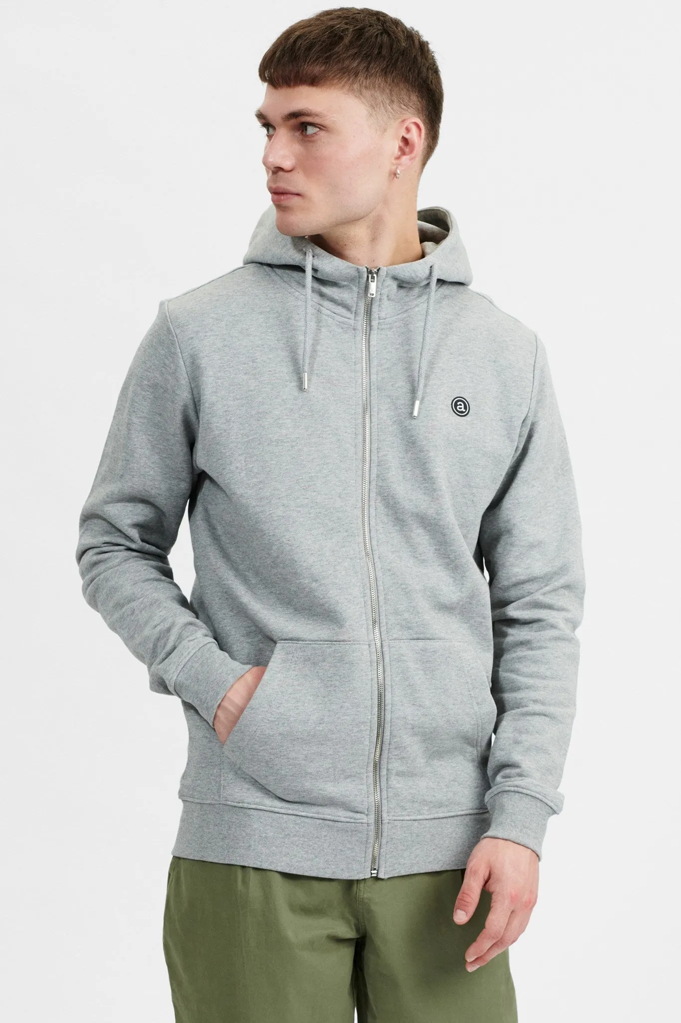AKELLIOT NOOS ZIP HOODIE - Light grey mel