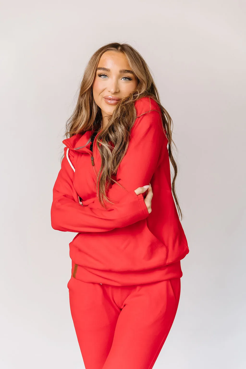 Ampersand Performance Fleece Halfzip Candy Apple Sweatshirt