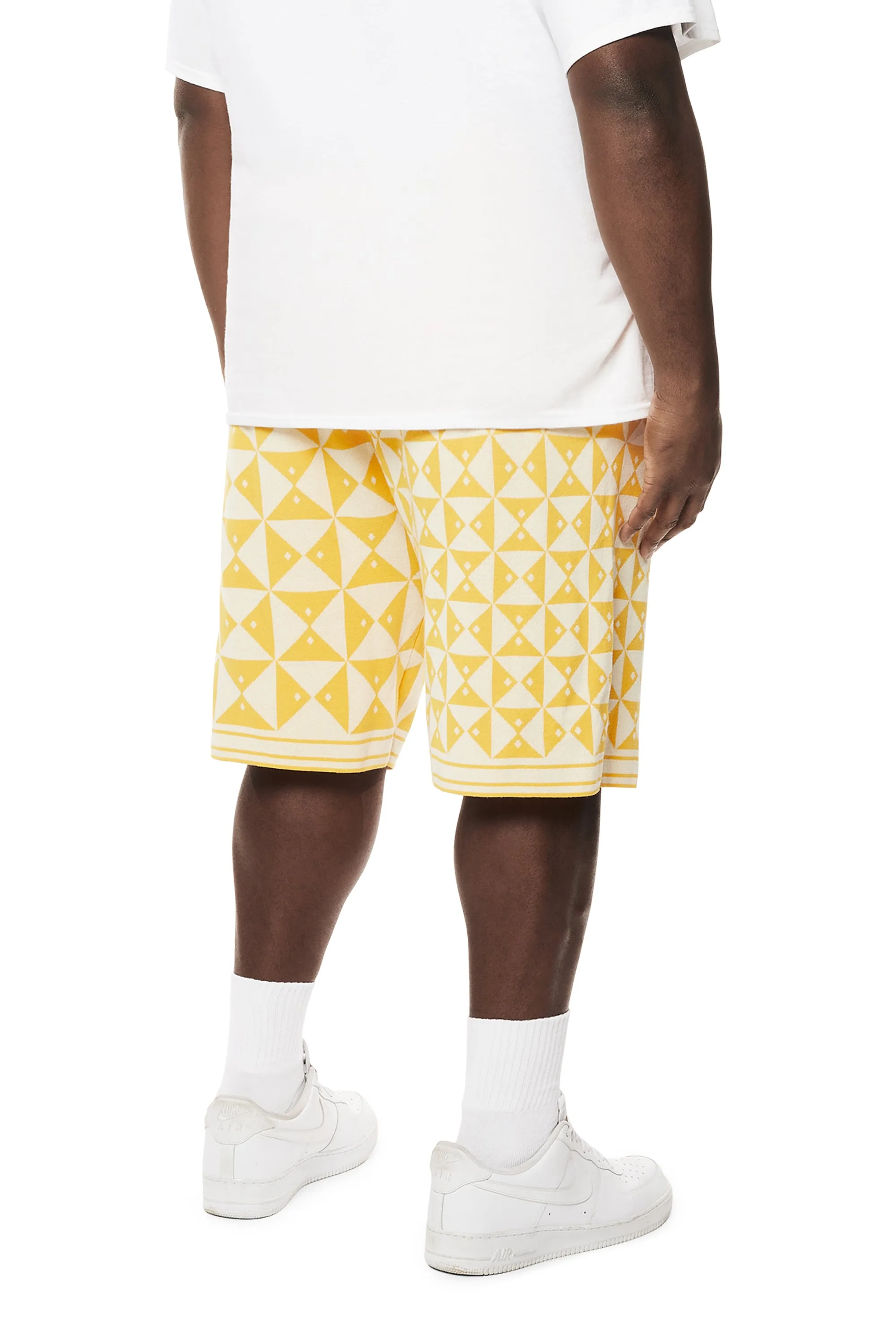 Big and Tall - Jacquard Knit Shorts - Mari Gold