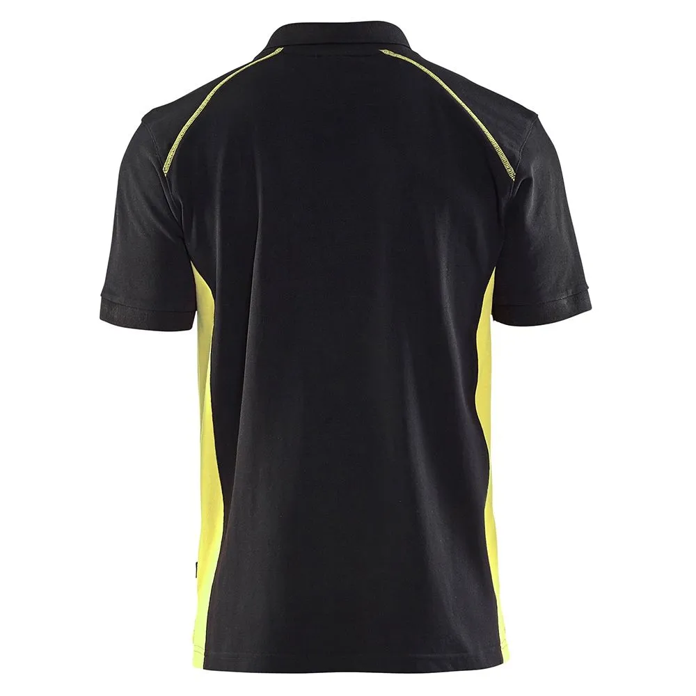 Bl&#xE5;kl&#xE4;der&#x20;3324-1050&#x20;Pique&#x20;Polo&#x20;Shirt&#x20;-&#x20;Black&#x2F;High&#x20;Vis&#x20;Yellow