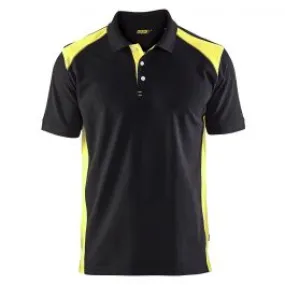 Bl&#xE5;kl&#xE4;der&#x20;3324-1050&#x20;Pique&#x20;Polo&#x20;Shirt&#x20;-&#x20;Black&#x2F;High&#x20;Vis&#x20;Yellow