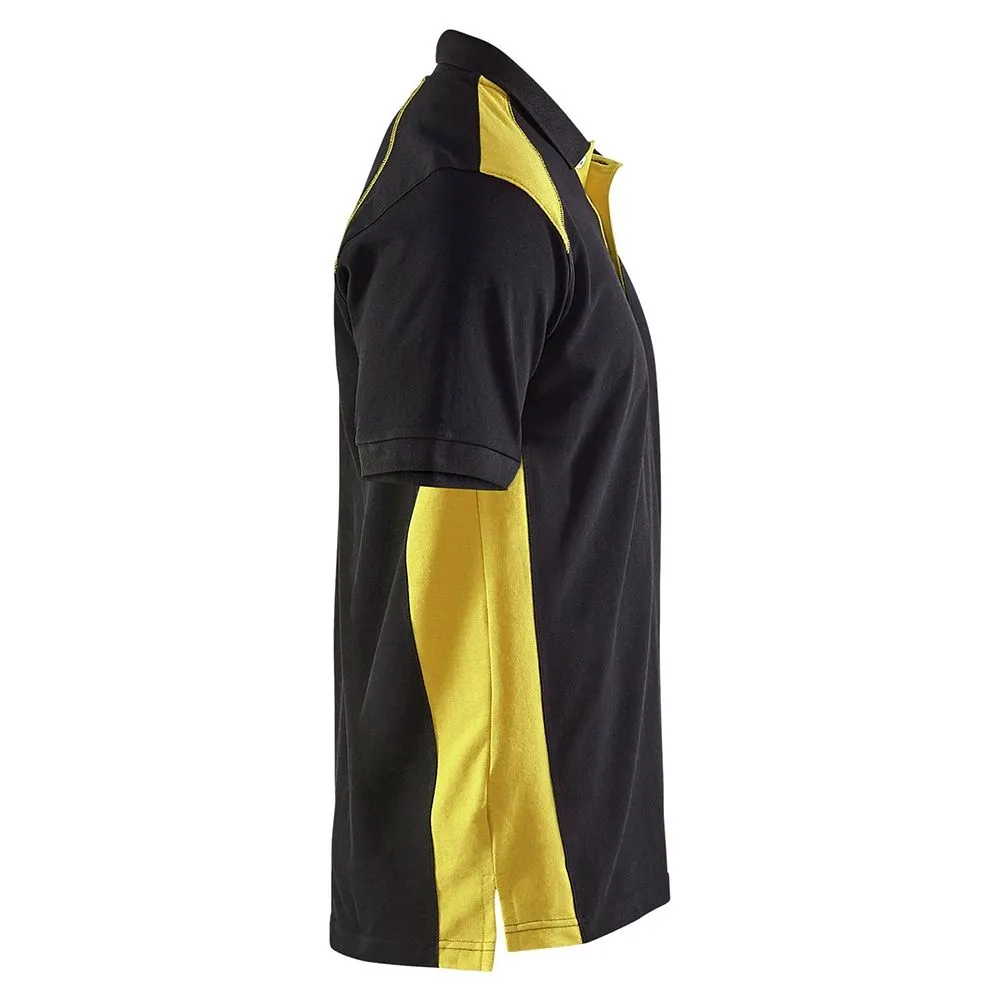 Bl&#xE5;kl&#xE4;der&#x20;3324-1050&#x20;Pique&#x20;Polo&#x20;Shirt&#x20;-&#x20;Black&#x2F;High&#x20;Vis&#x20;Yellow