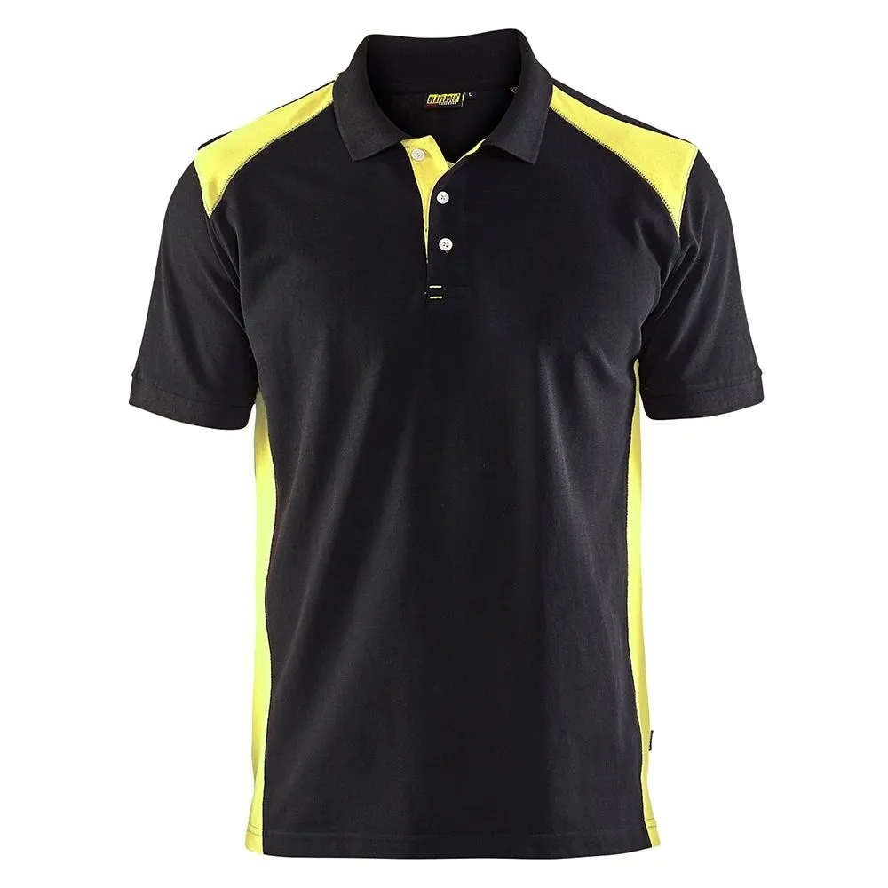 Bl&#xE5;kl&#xE4;der&#x20;3324-1050&#x20;Pique&#x20;Polo&#x20;Shirt&#x20;-&#x20;Black&#x2F;High&#x20;Vis&#x20;Yellow