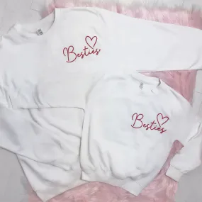 CLR Besties Mini Logo Mum & Kid Matching WHITE Sweaters (MRK X)