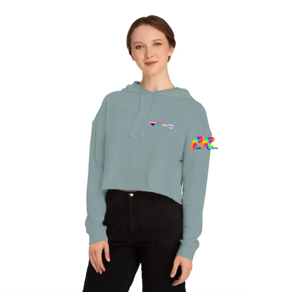 Cropped Hoodie Pride Hearts on Front and Back
