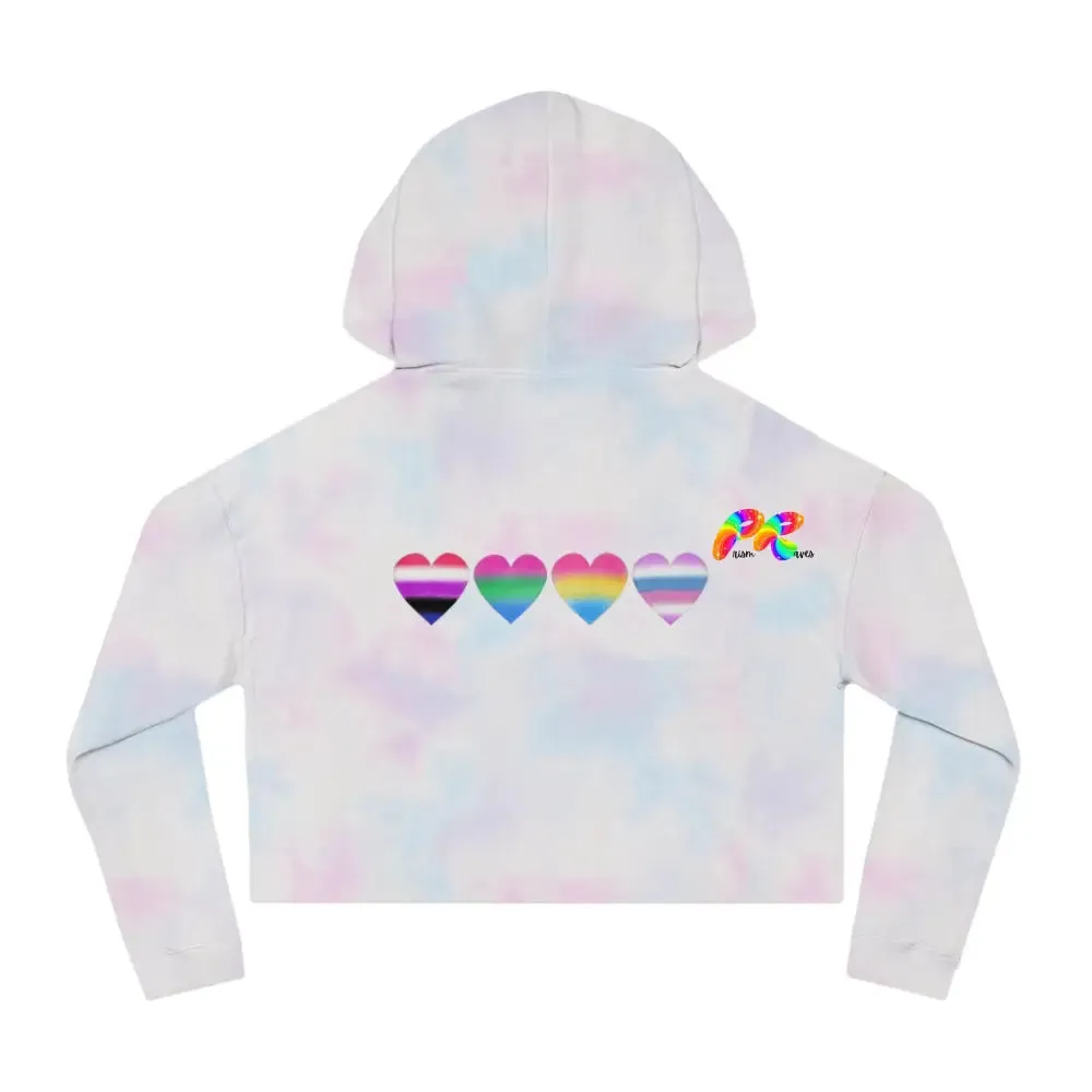 Cropped Hoodie Pride Hearts on Front and Back