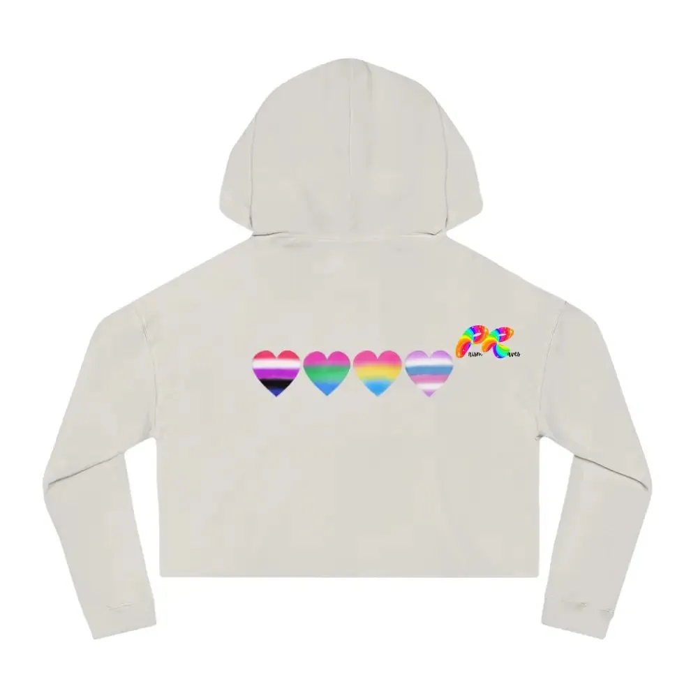 Cropped Hoodie Pride Hearts on Front and Back