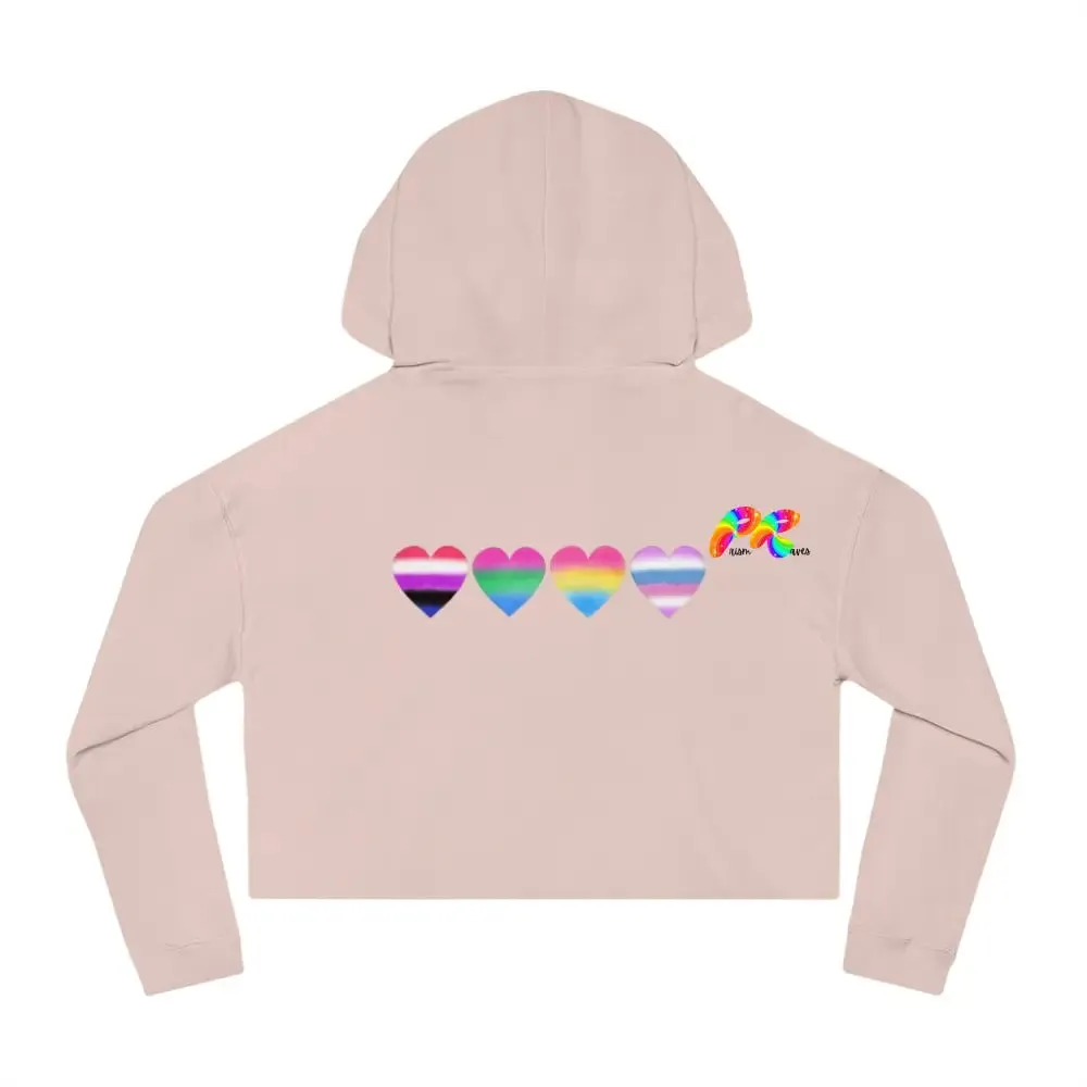 Cropped Hoodie Pride Hearts on Front and Back