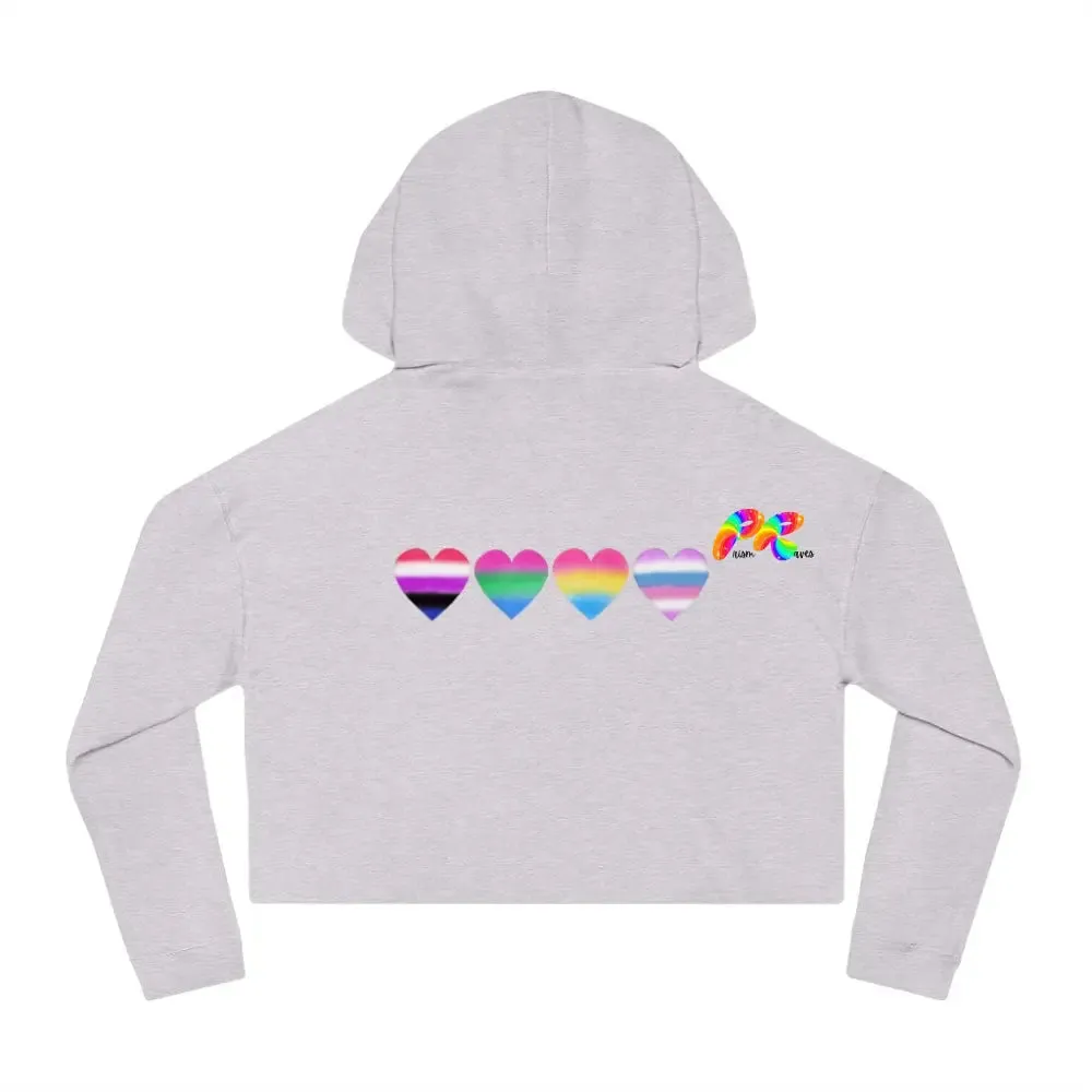 Cropped Hoodie Pride Hearts on Front and Back