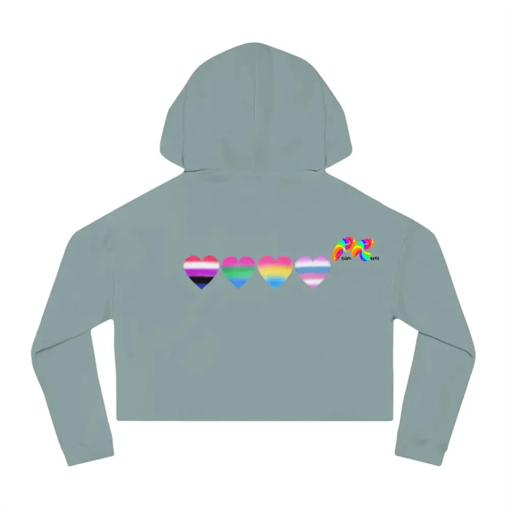 Cropped Hoodie Pride Hearts on Front and Back