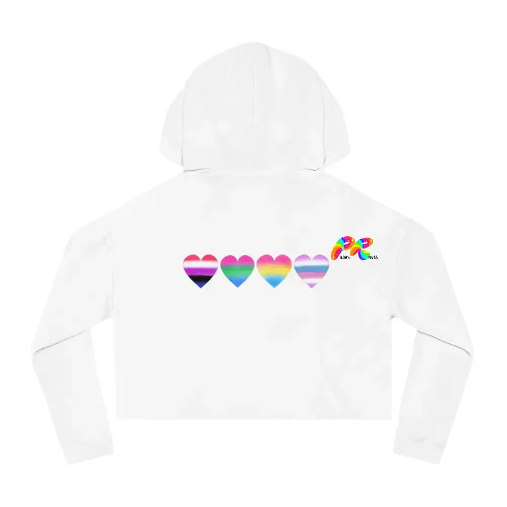 Cropped Hoodie Pride Hearts on Front and Back