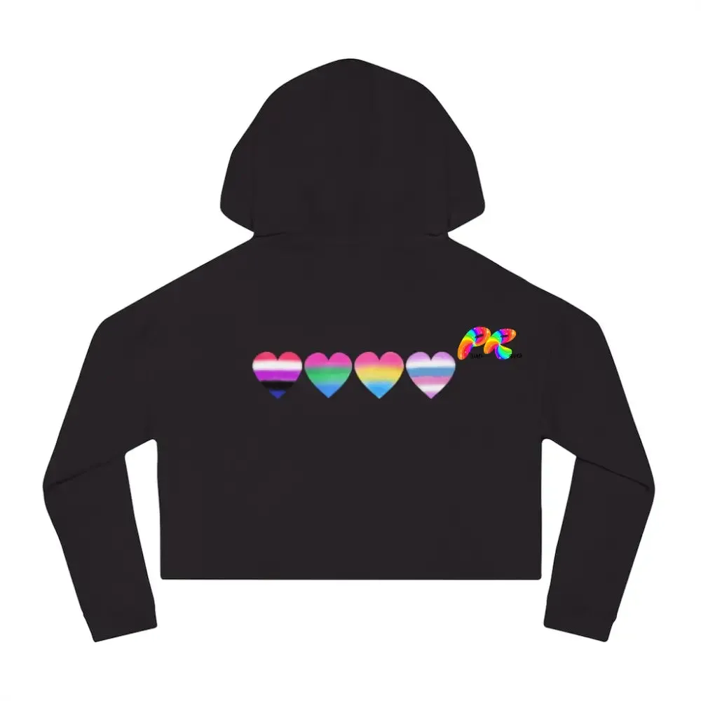 Cropped Hoodie Pride Hearts on Front and Back