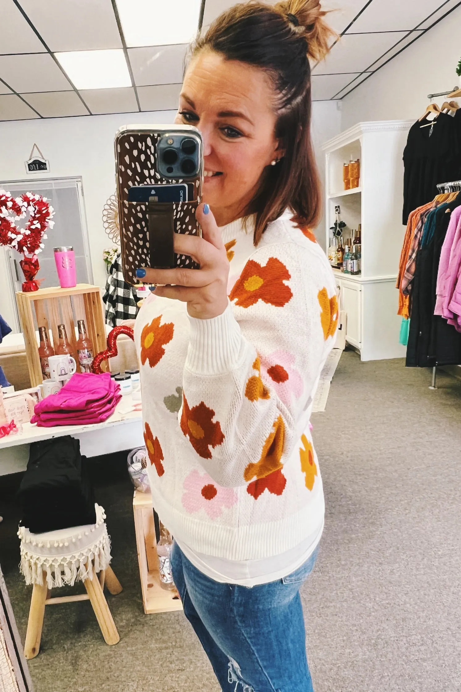 Flossie Retro Floral Sweater
