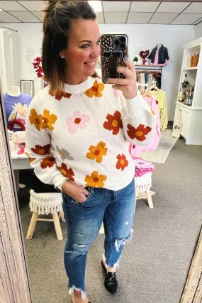 Flossie Retro Floral Sweater