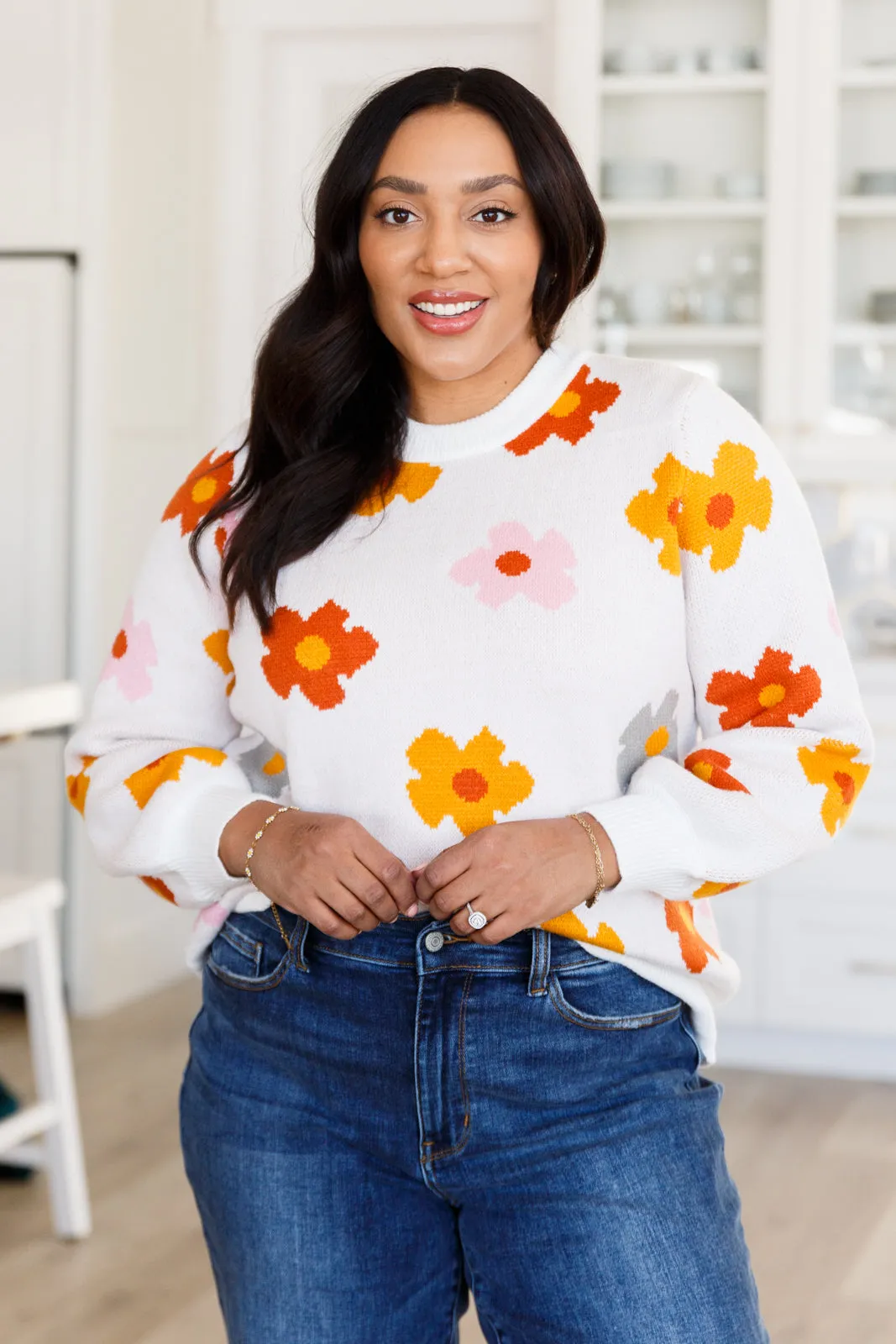 Flossie Retro Floral Sweater