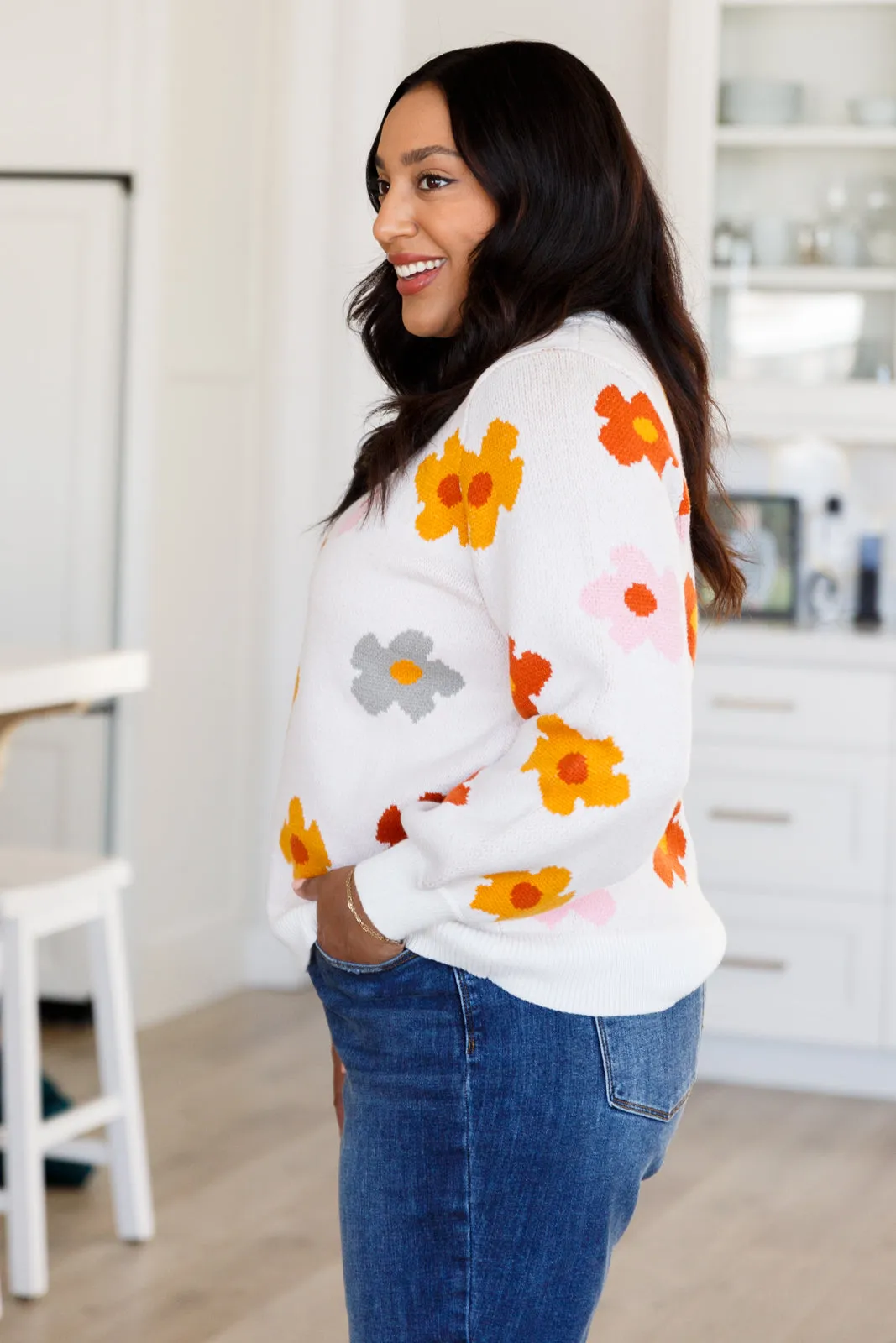 Flossie Retro Floral Sweater