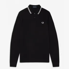 Fred Perry LS Twin Tipped Polo - Black