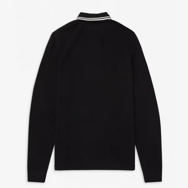 Fred Perry LS Twin Tipped Polo - Black