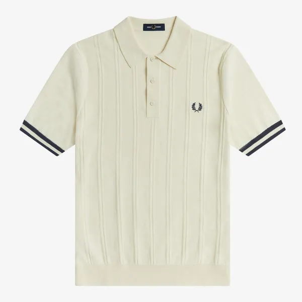 Fred Perry Tipping Texture Polo - Ecru
