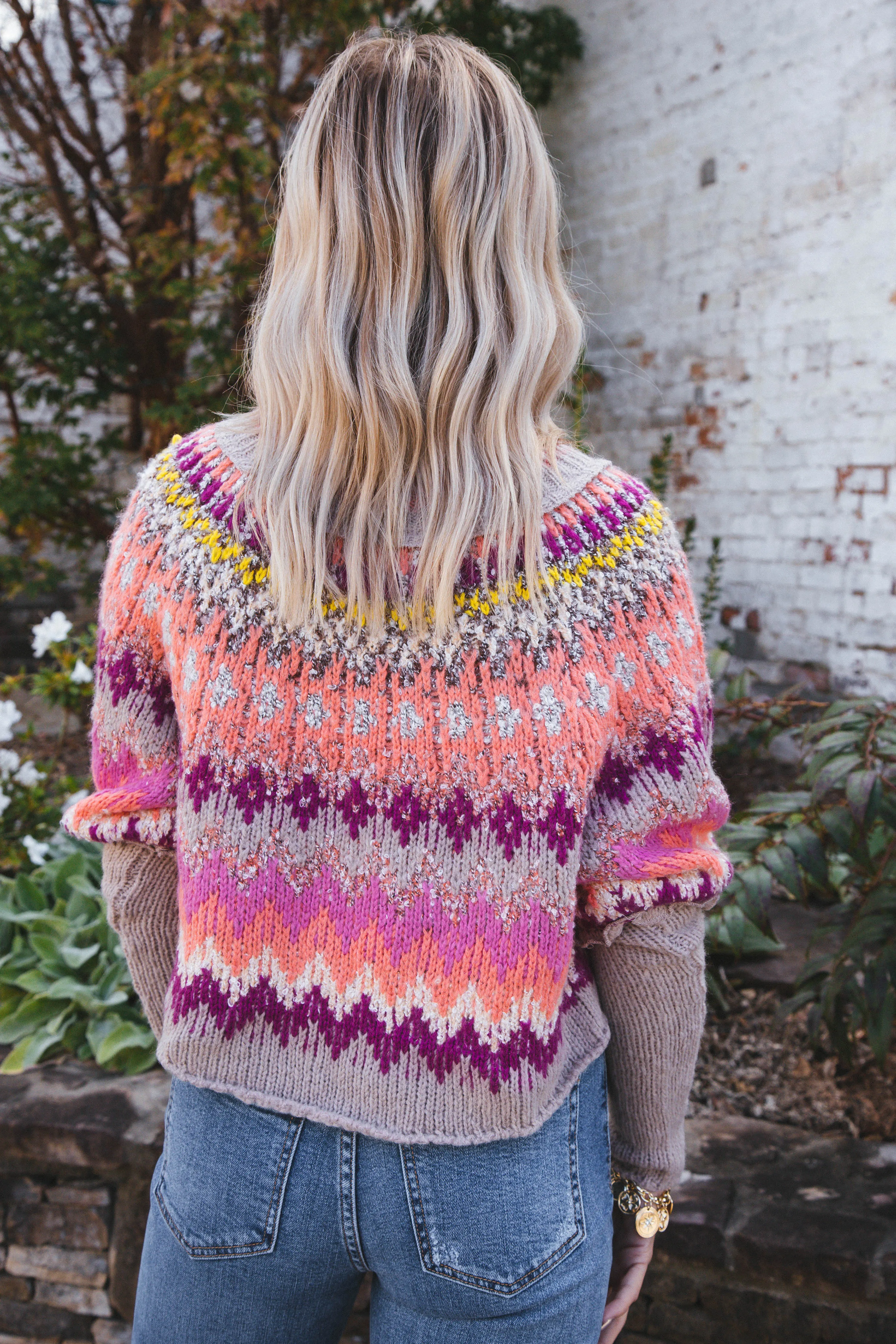 Home For The Holidays Sweater, Raspberry Combo | Free People