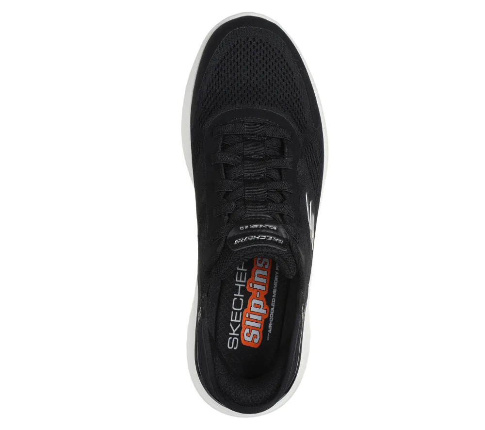 Pantofi sport, barbati, SKECHERS BOUNDER EMERGED SLIP-INS 232459-BKW negru, textil
