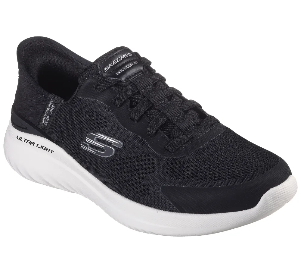 Pantofi sport, barbati, SKECHERS BOUNDER EMERGED SLIP-INS 232459-BKW negru, textil