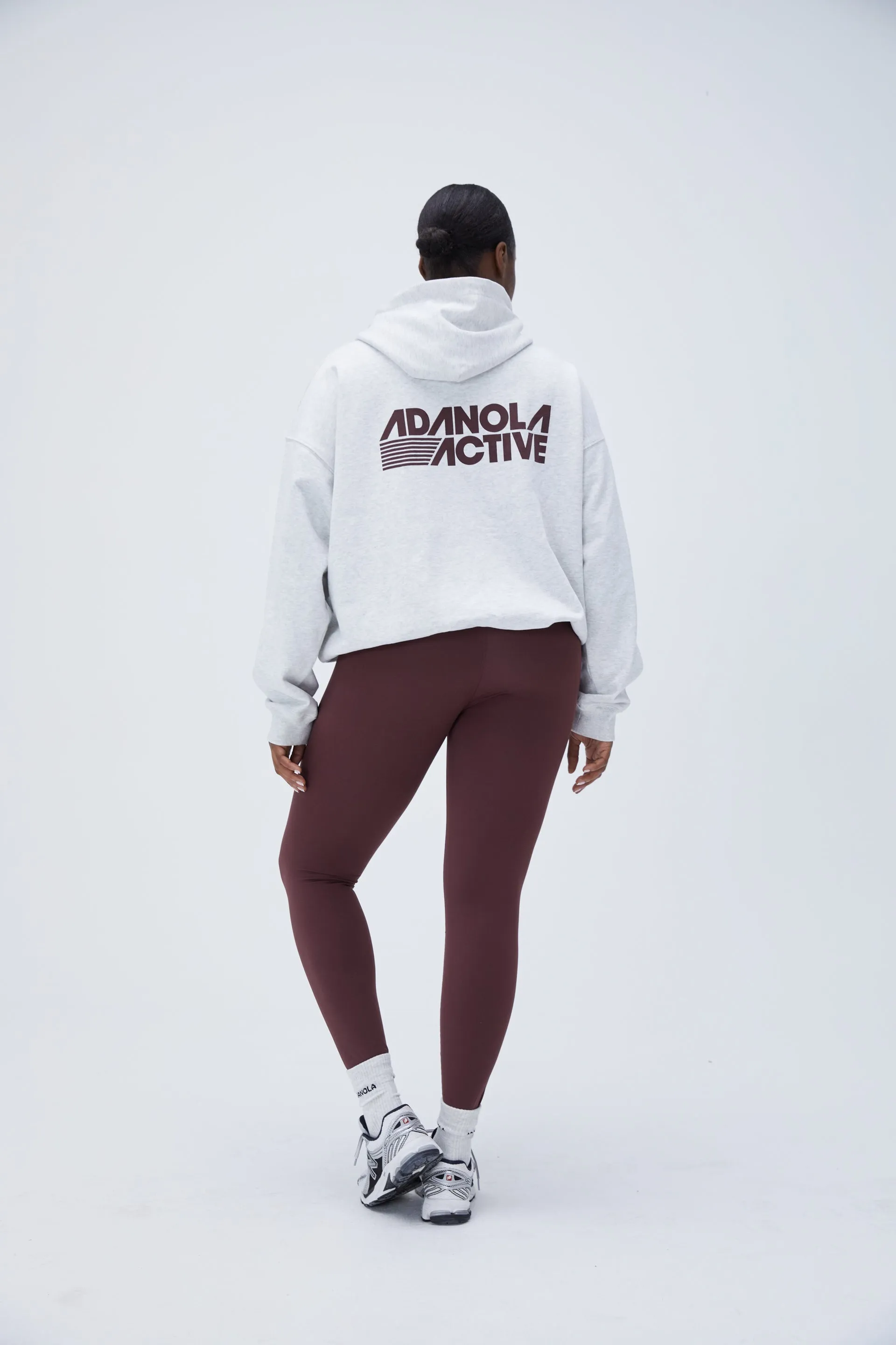 Light Grey Melange Oversized Retro Sport Hoodie