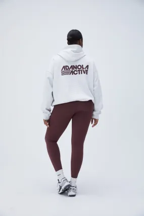 Light Grey Melange Oversized Retro Sport Hoodie