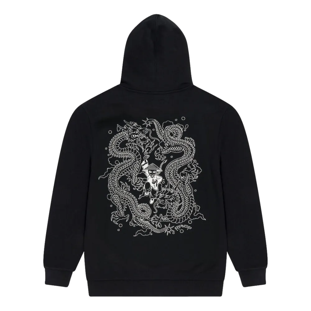 RIPNDIP RYU EMBROIDERED HOODIE-BLACK