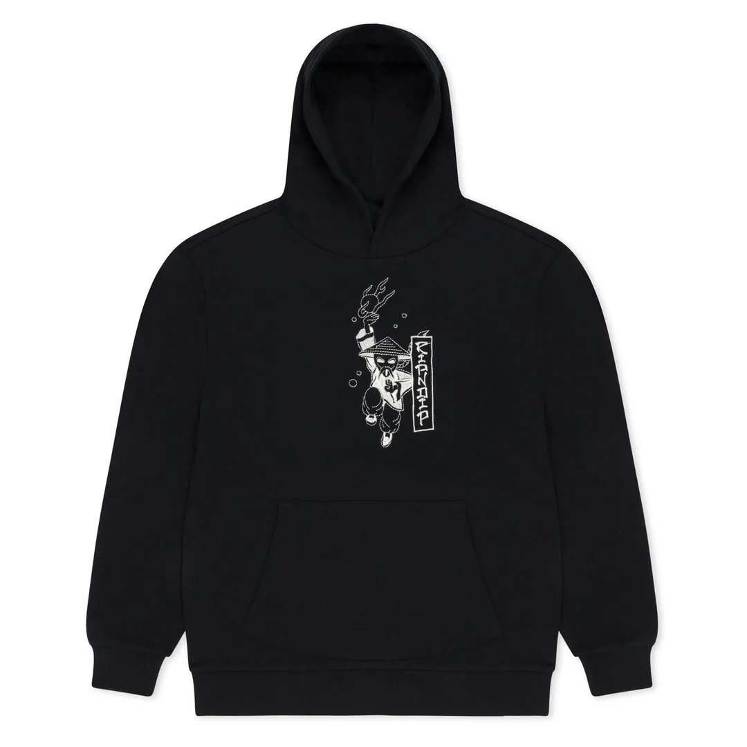 RIPNDIP RYU EMBROIDERED HOODIE-BLACK