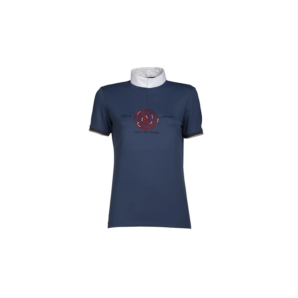 SHORT SLEEVED COMPETITION POLO WITH ZIP CLOSURE ANIMO Women Dark blue