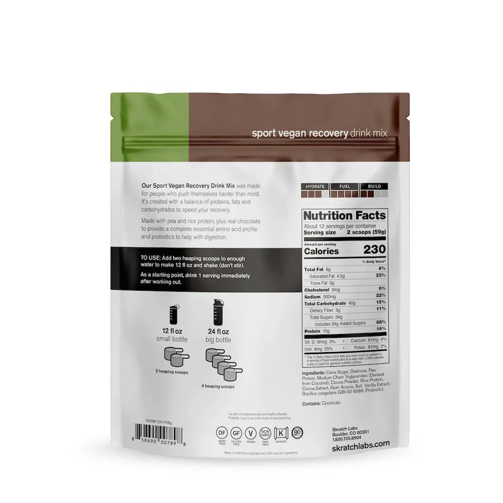 Skratch Vegan Sport Recovery Drink Mix Chocolate 708g