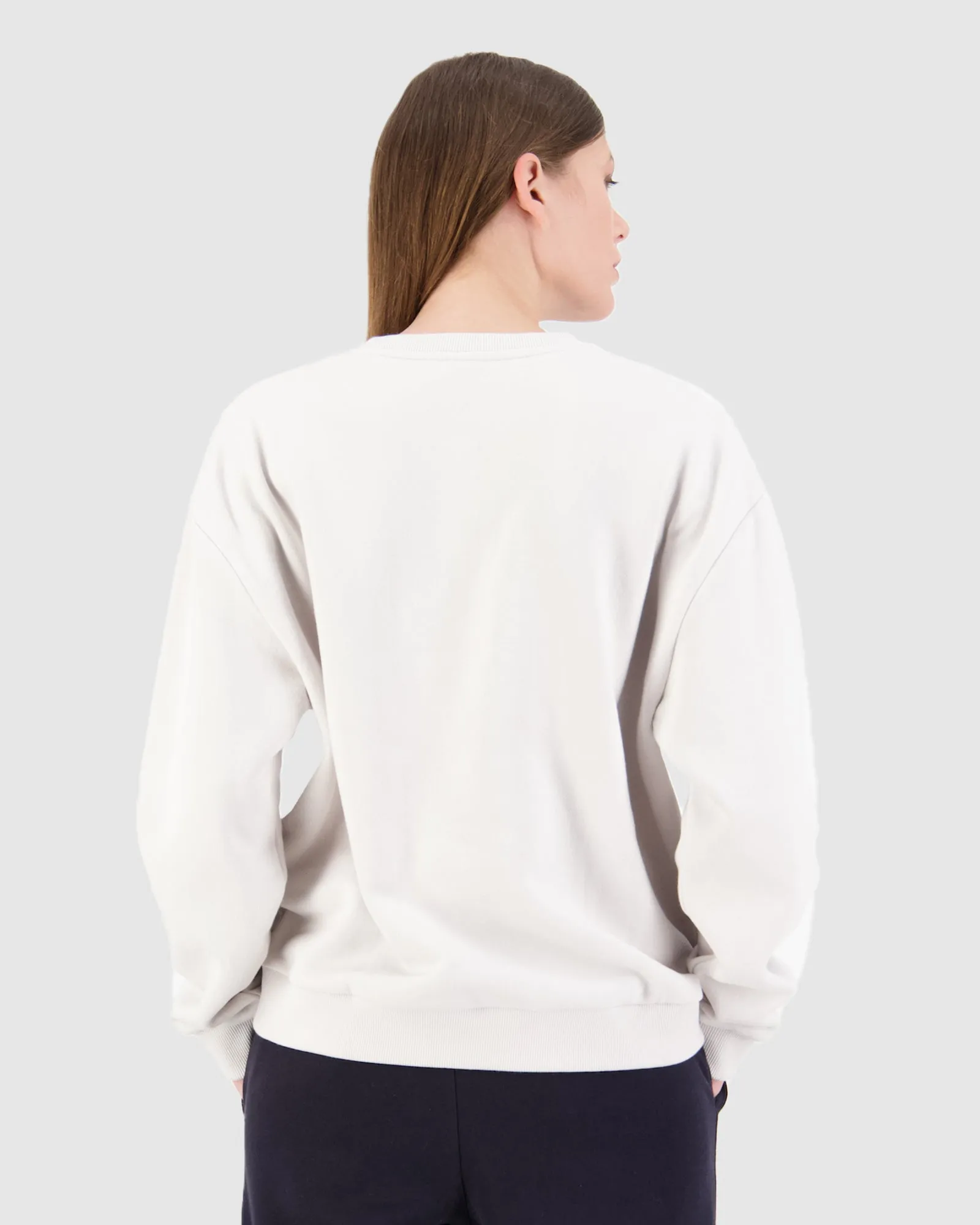 Slouch Stateside Logo Dust Cream Crew Jumper