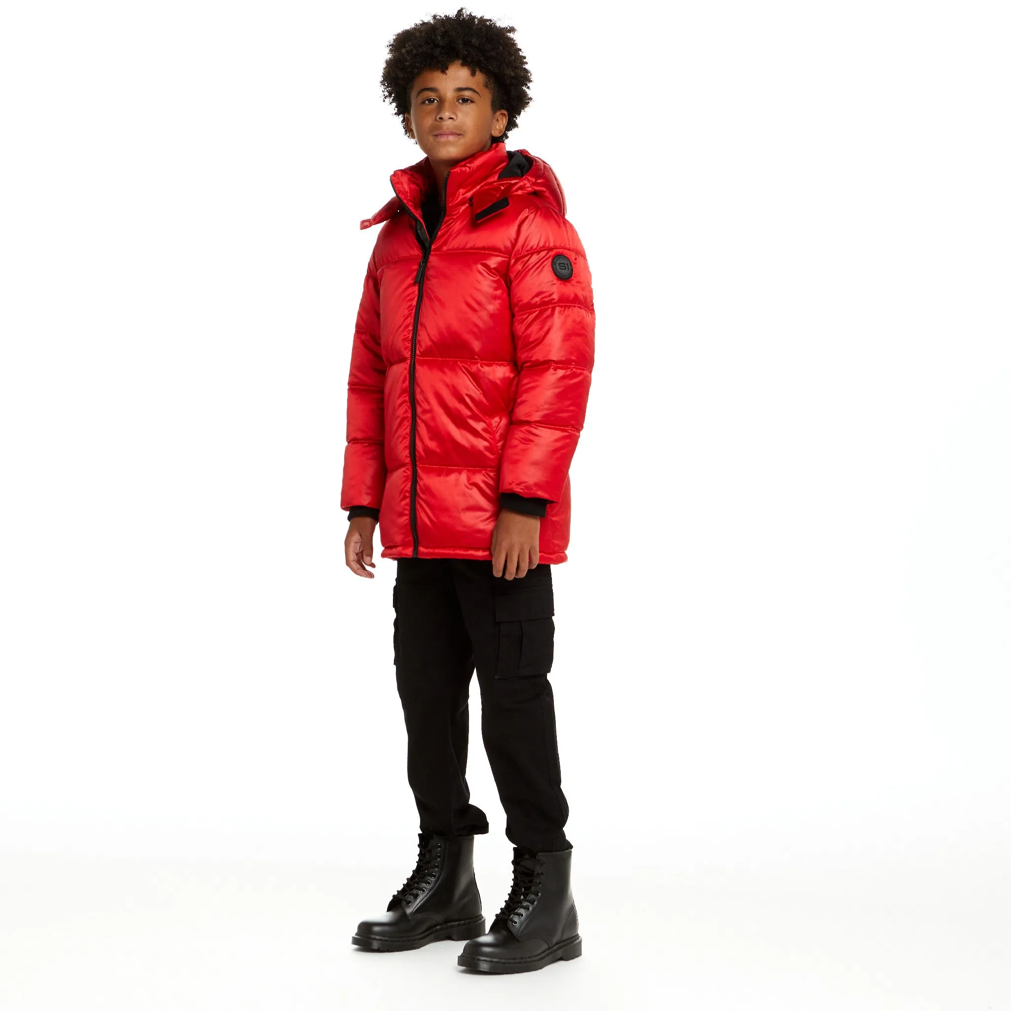 SPACEONE x Andy & Evan | Galactic Puffer Jacket | Mars Red