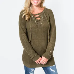 The Lace Up Sweater
