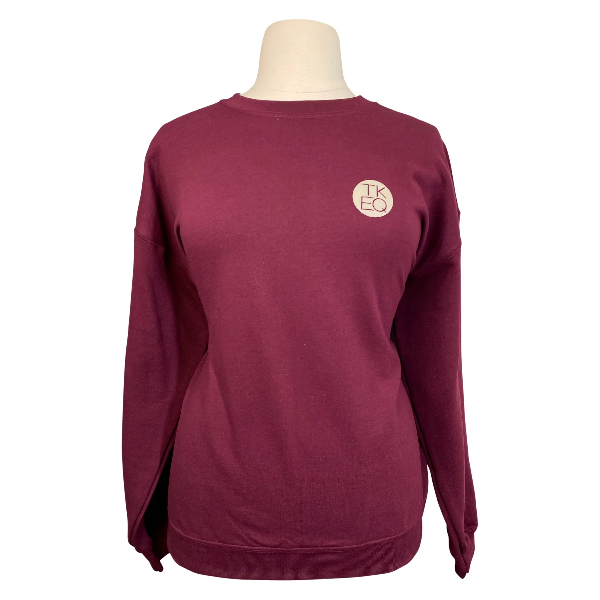 TKEQ Crew Neck Sweatshirt in Burgundy - Women's XL