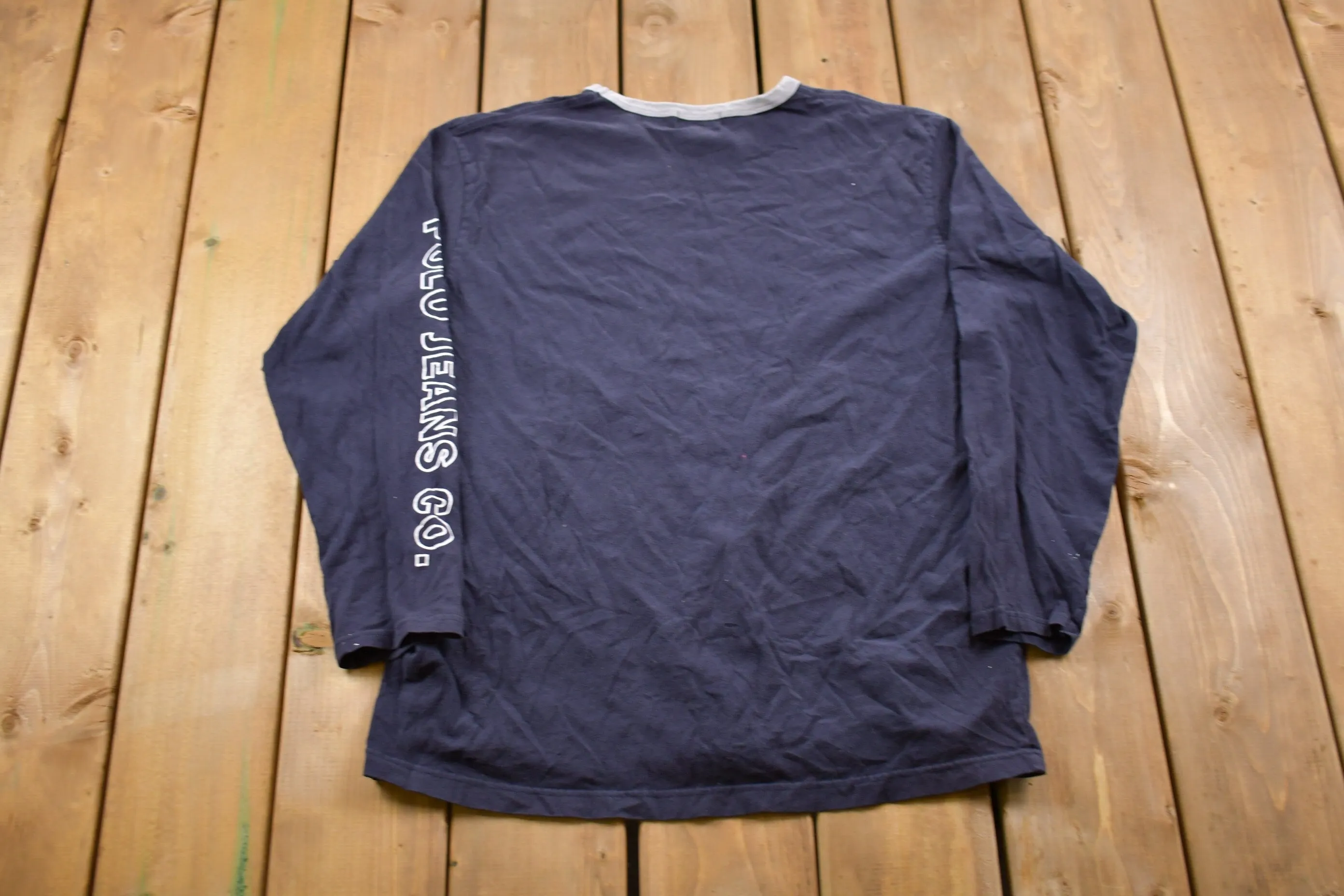 Vintage 1990s Polo Jeans Co Ralph Lauren Long Sleeved T-Shirt / 90s Crewneck / Souvenir / Athleisure / Streetwear / 90s Polo Jeans
