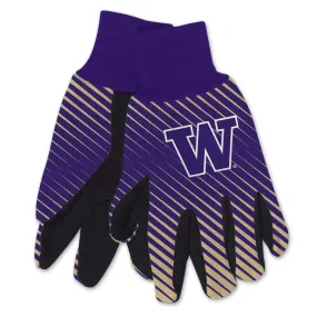 WASHINGTON HUSKIES ADULT TWO TONE GLOVES
