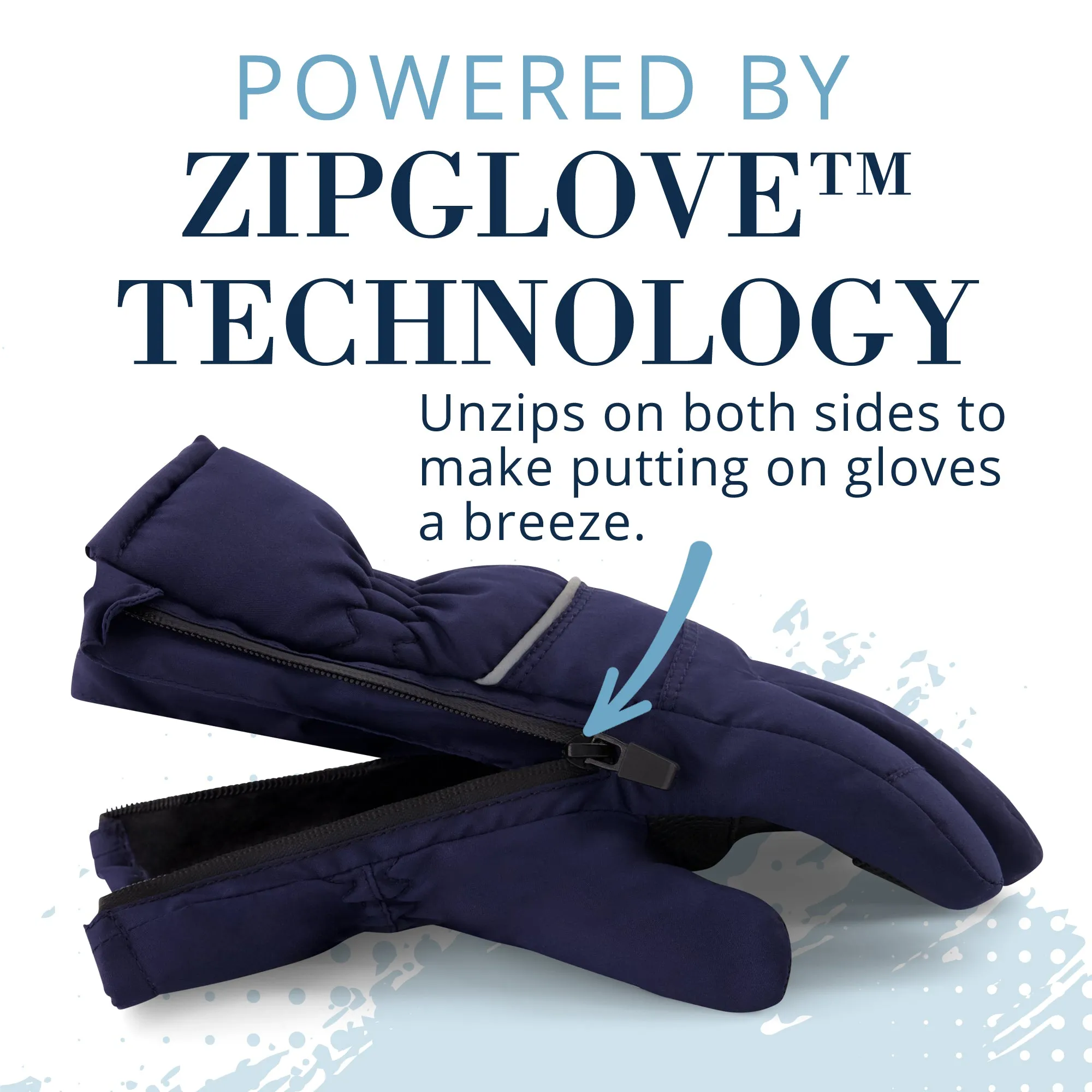 Winter & Ski Glove powered by ZIPGLOVE TECHNOLOGY | Navy