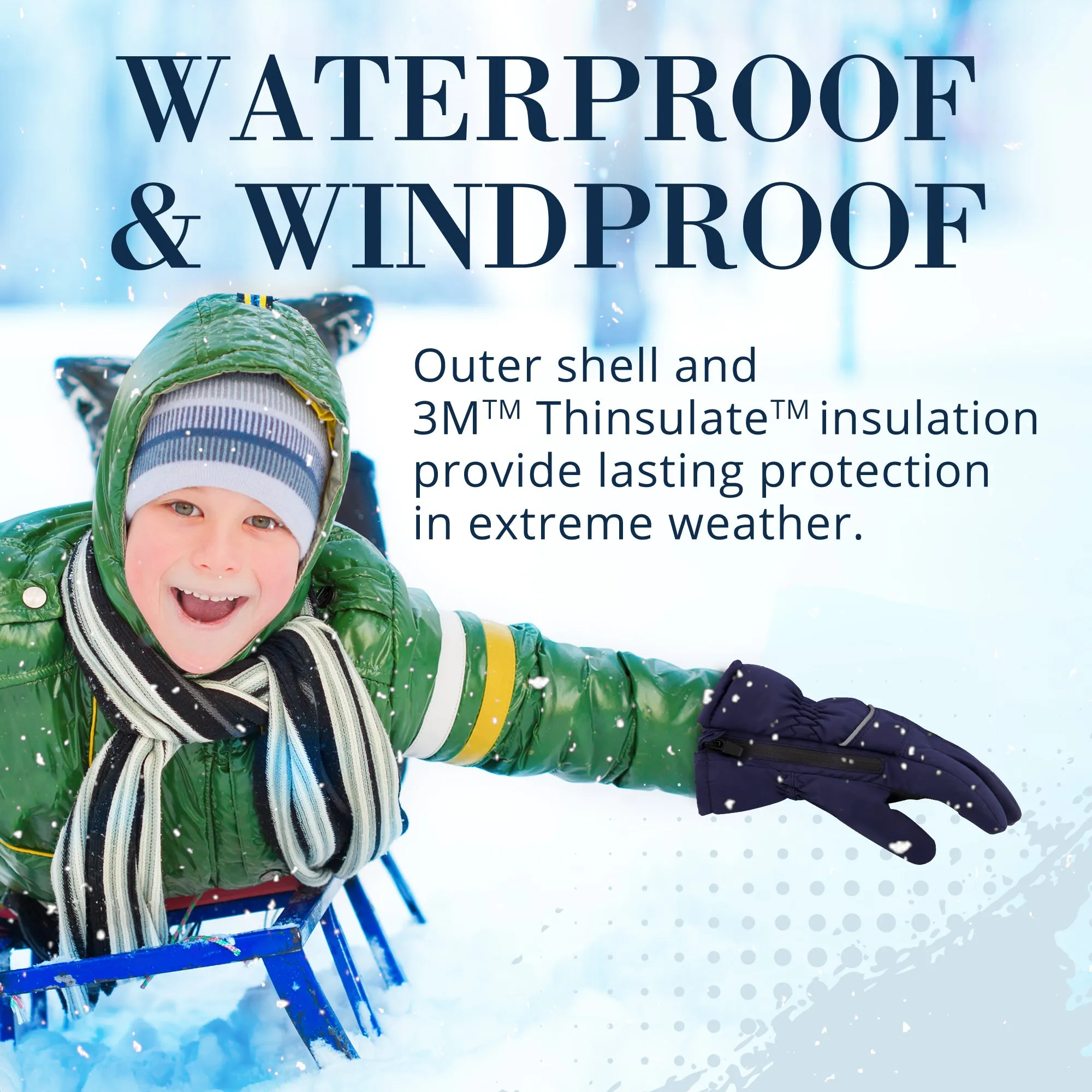 Winter & Ski Glove powered by ZIPGLOVE TECHNOLOGY | Navy