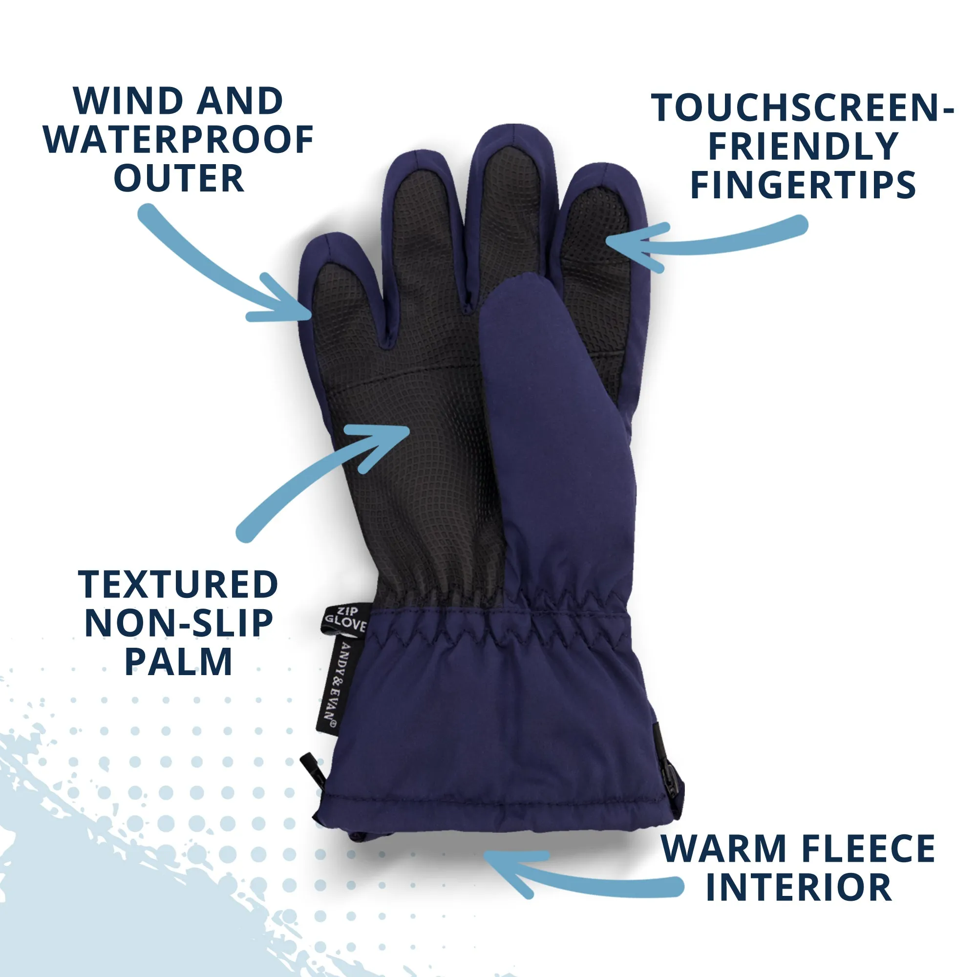 Winter & Ski Glove powered by ZIPGLOVE TECHNOLOGY | Navy